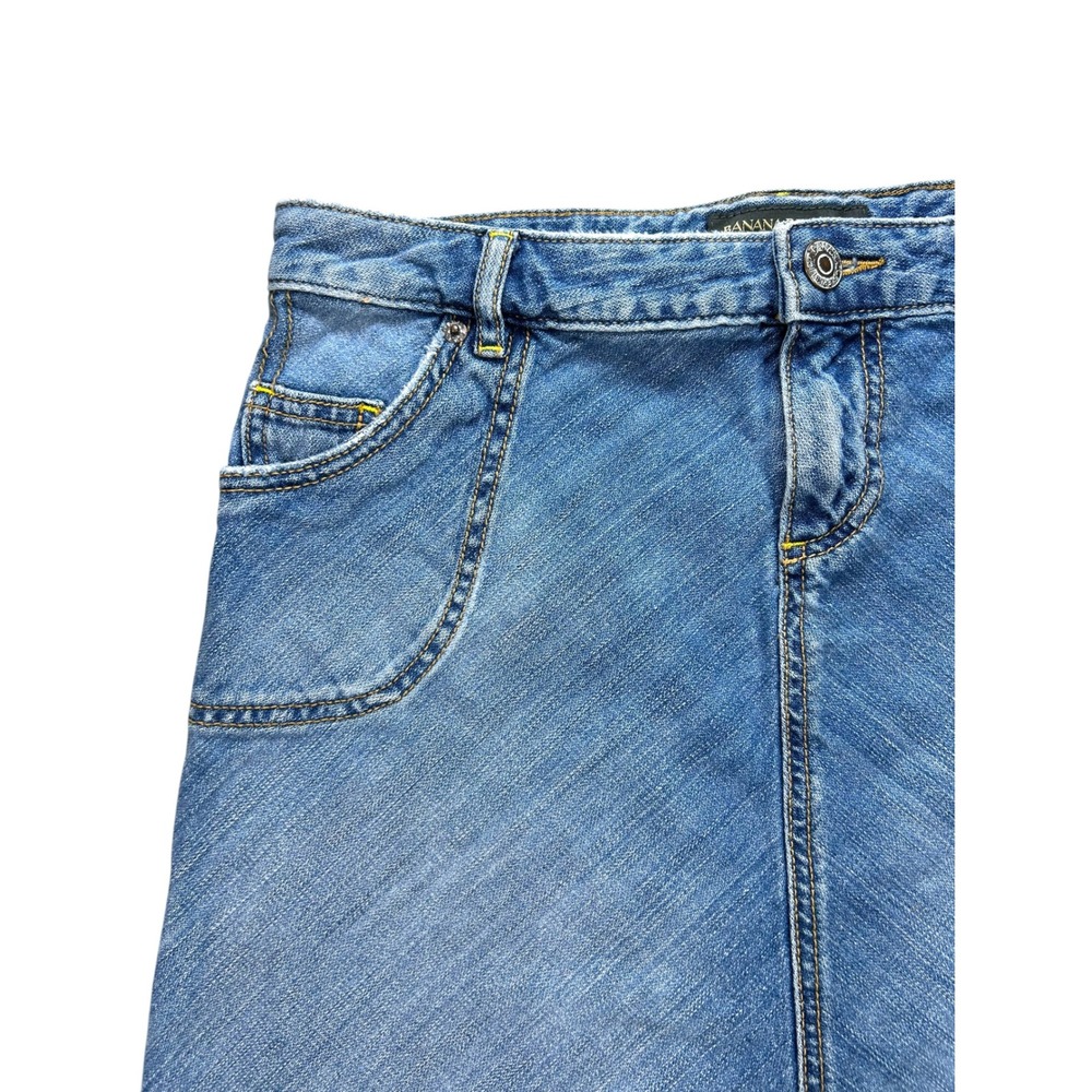 Banana Republic Womens Denim Mini Skirt Blue Cotton A-Line Size 4 Medium Wash - Picture 4 of 7
